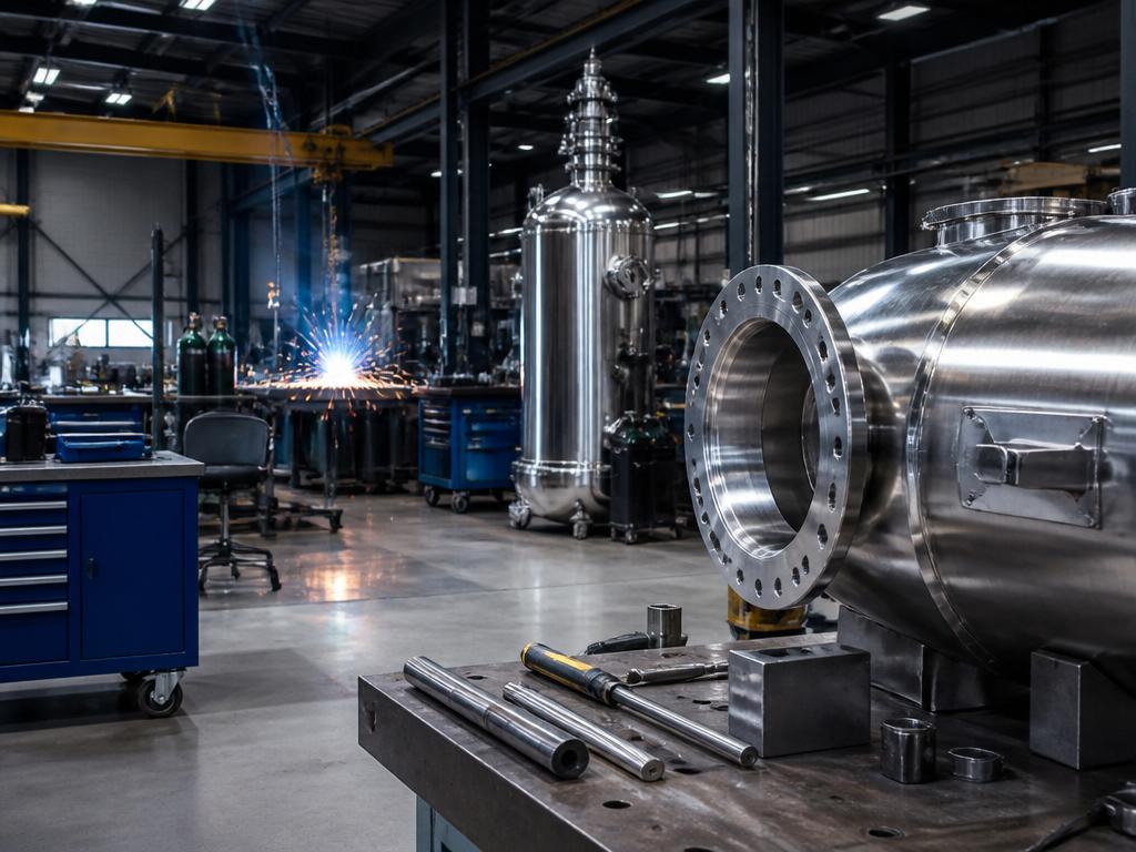 Oficina de fabricação de equipamentos industriais em aço inox